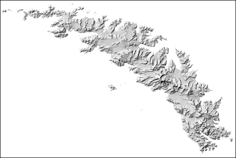 thumbnail for Hillshade for South Georgia