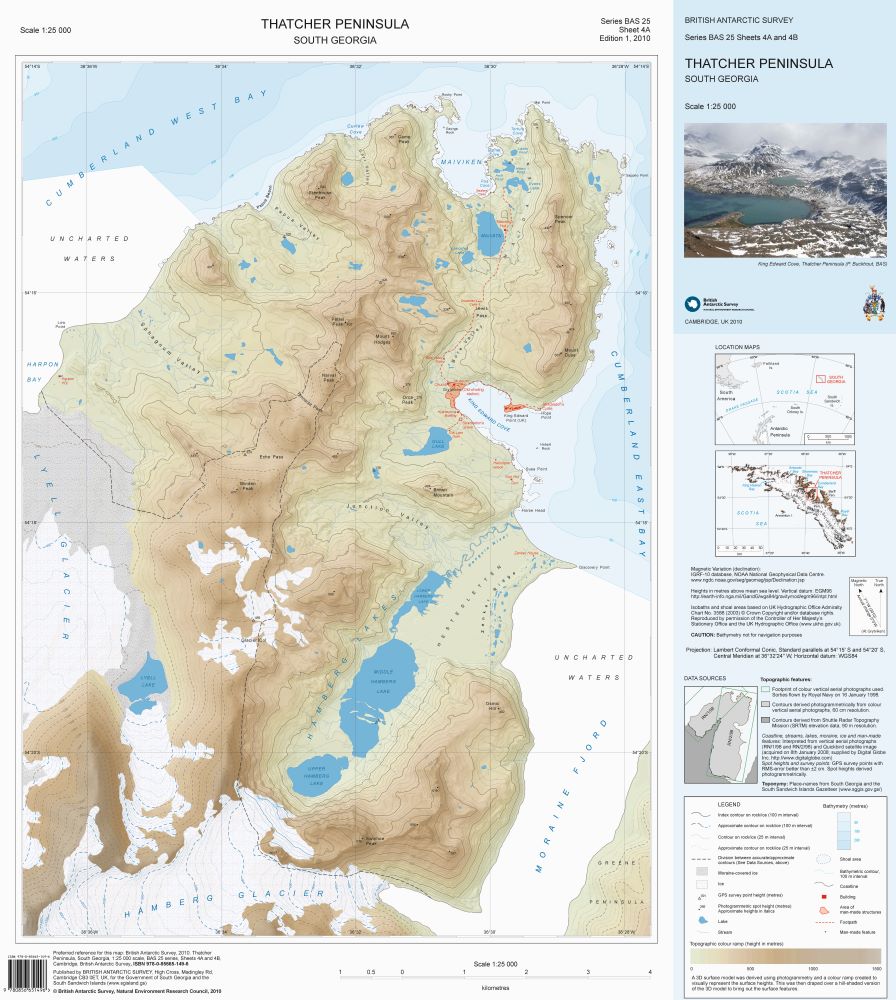 thumbnail for Thatcher Peninsula, South Georgia - topographic map