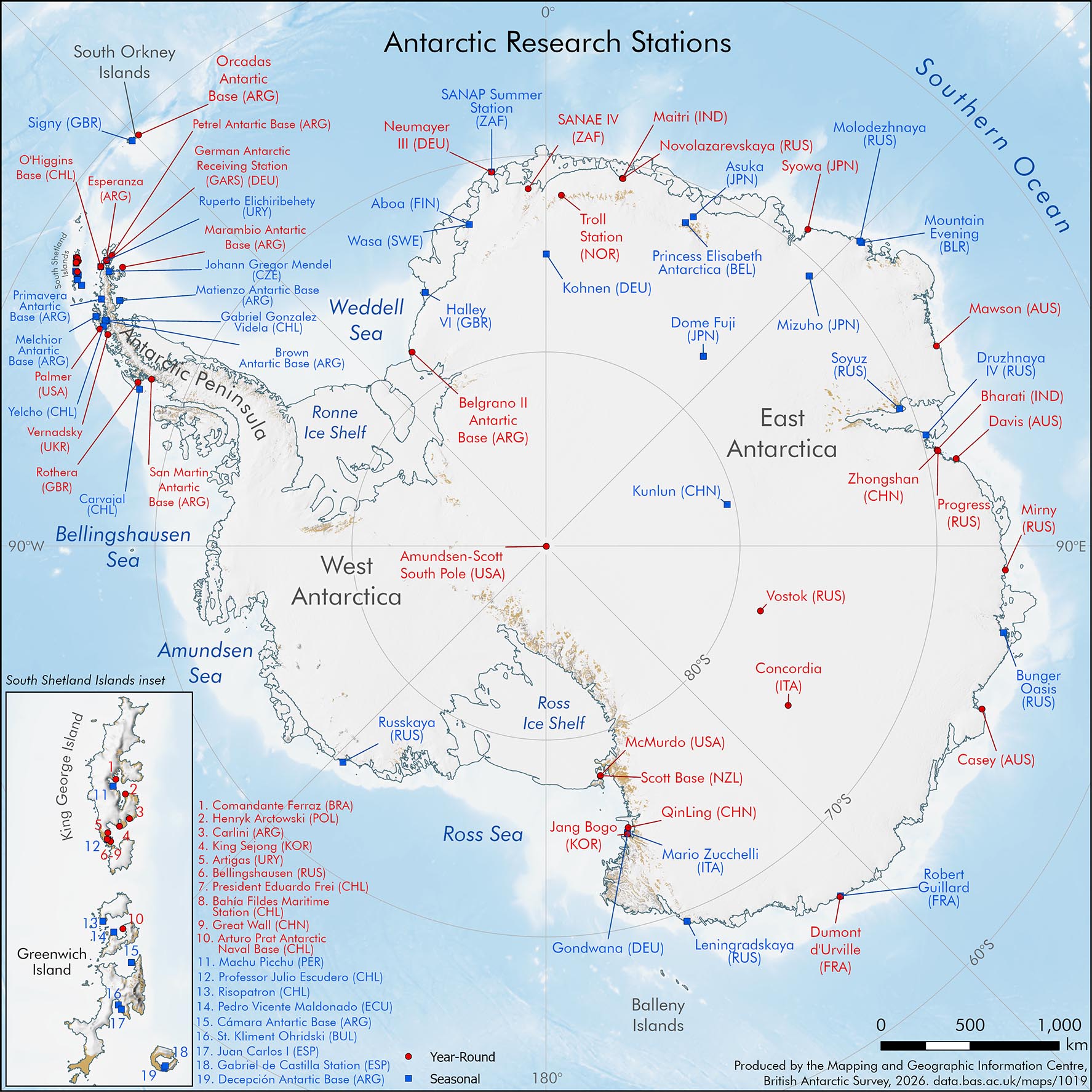 thumbnail for Antarctic year-round and seasonal research stations