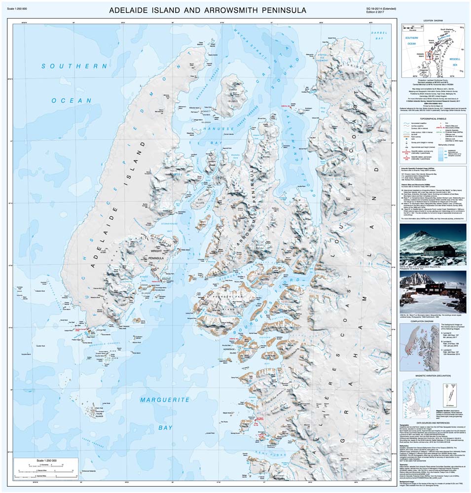 thumbnail for Adelaide Island and Arrowsmith Peninsula - topographic map